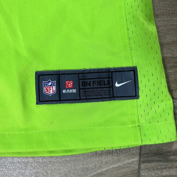 Nike NFL Seattle Seahawks Color Rush Jersey Women's Neon Green Navy Blue Small - Picture 3 of 4